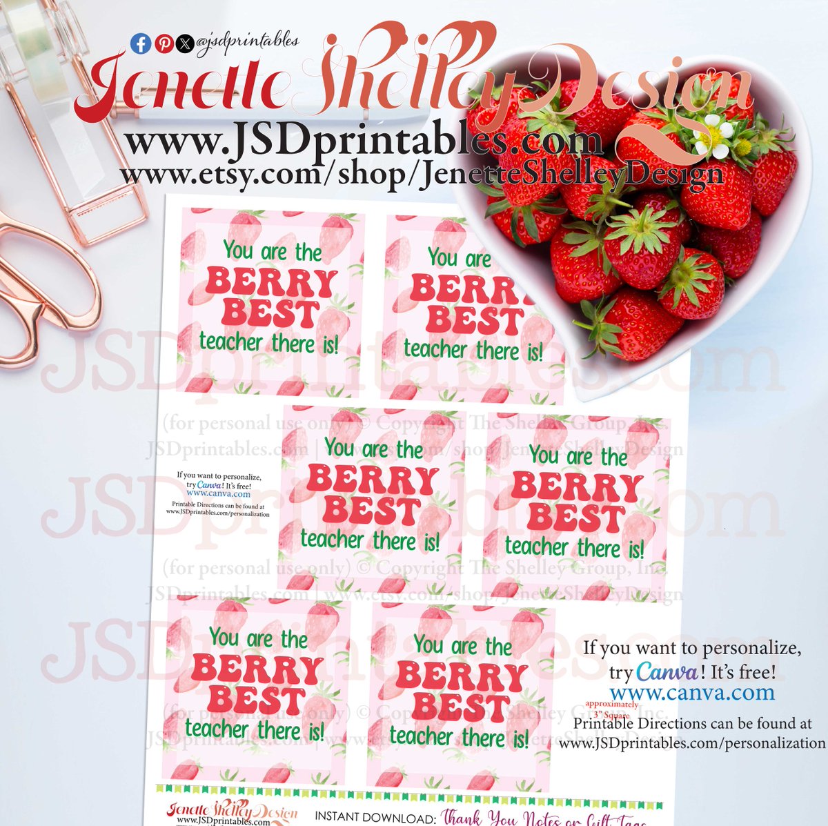 jsdprintables.com/shop/berry-bes… 🍓You Are the BERRY BEST Teacher There Is *Strawberry Printable Gift Tags*🍓@jsdprintables #teachergifts #strawberries #instantdownload #teacherlife #gifts #giftsforteacher #loveateacher #teacherappreciation #strawberryjam #stawberrygifts