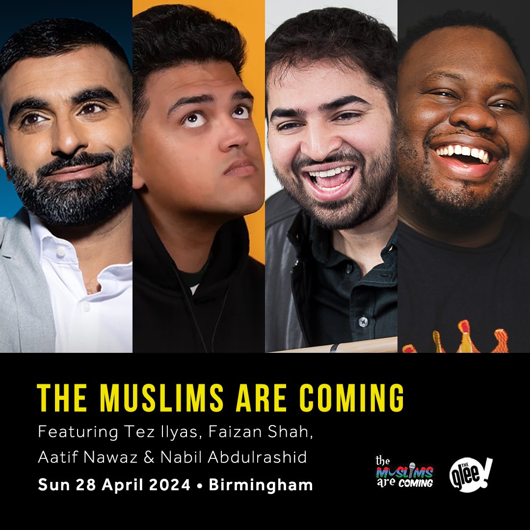 Coming up tonight in our Main Room! 🕖👇 The Muslims Are Coming, featuring @tezilyas, @faizanshahaha, @AatifNawaz & @GrandmasterNabz Doors: 7:15pm Last entry: 8pm Approx finish: 10:15pm 🎟️ Tickets can be purchased on the door or in advance from bit.ly/MuslimsAreComi…