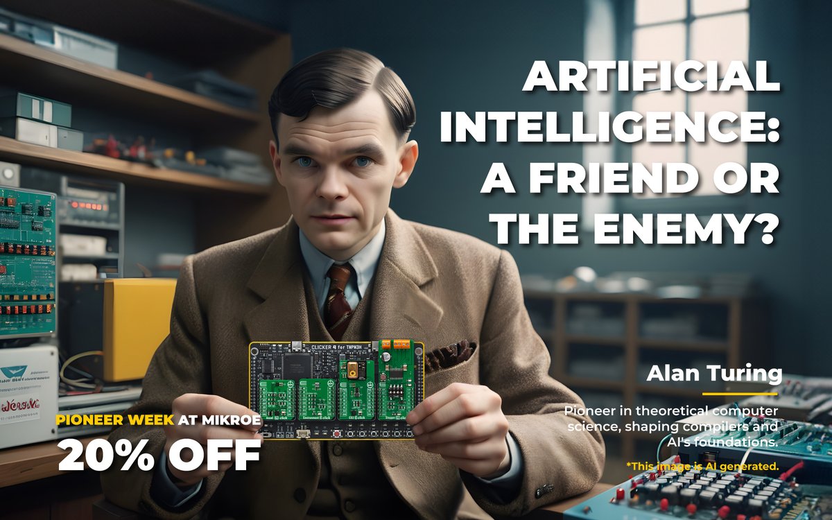 Today, we meet Alan Turing, the man who laid the groundwork for Artificial Intelligence itself! Is AI a friend or the enemy? mikroe.com/blog/the-man-w…