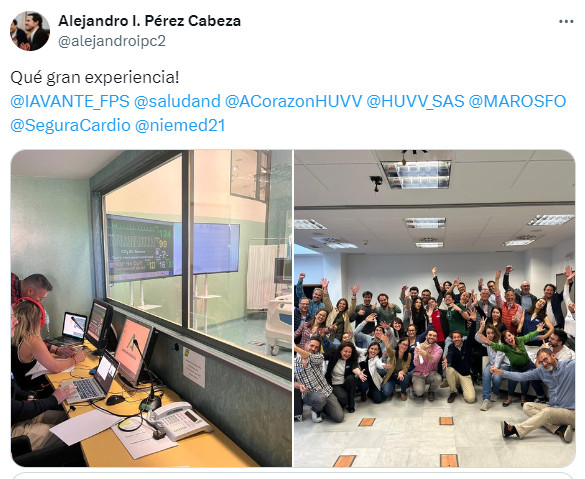 Ayer impartimos con la colaboración de @pfizer_spain el curso de atención hospitalaria al paciente con #fibrilación auricular en nuestro centro @saludand de #IAVANTEsimulación. Aún estamos con la resaca emocional del trabajo bien hecho ¡Gracias por vuestras palabras! @pacopepegg