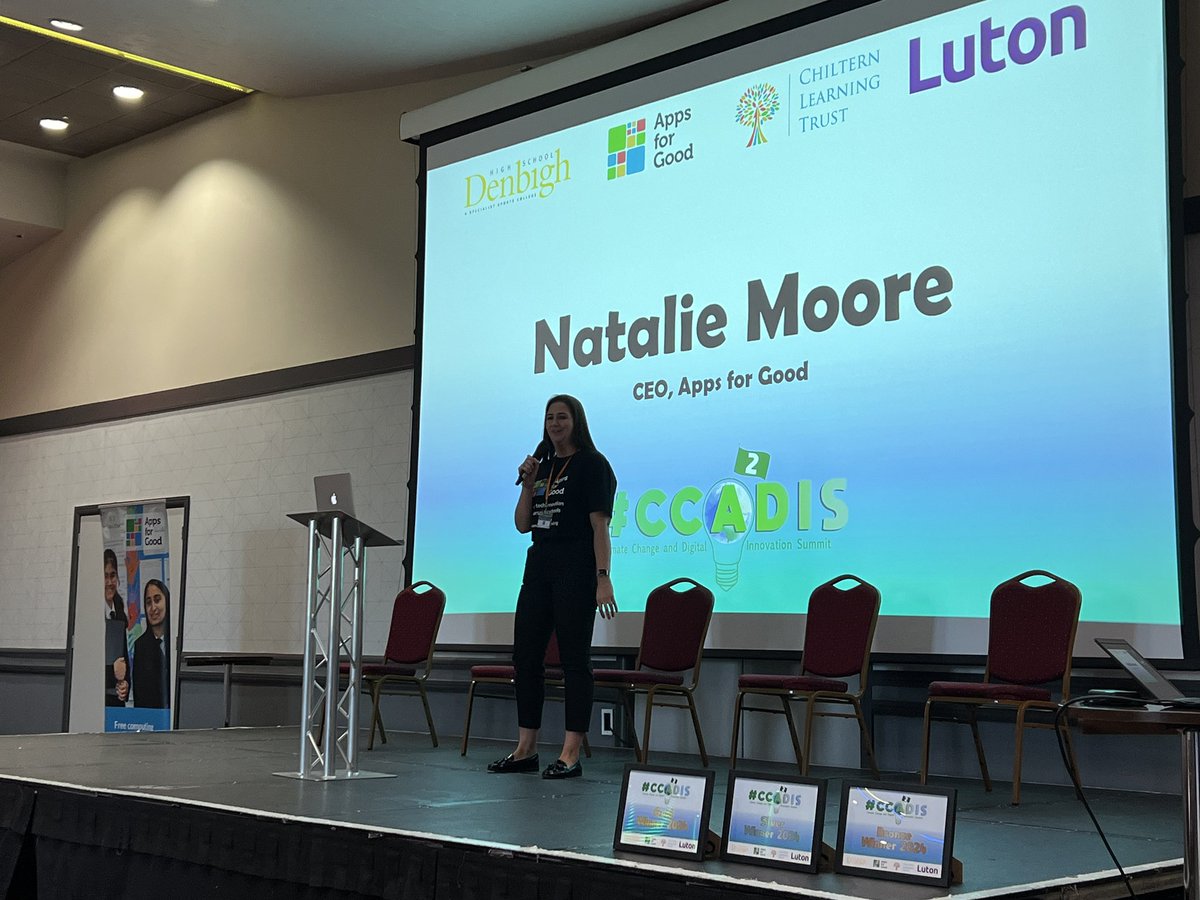@NatalieAfG , CEO @AppsforGood sharing the important work Apps for Good does with schools. An amazing 10years of being involved for @DenbighHigh, all at @ChilternLT are proud that now all of our schools are fully involved!