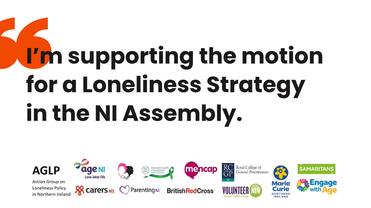 MarieCurieNI's tweet photo. We are delighted to support @uuponline  @RobbieButlerMLA  motion calling for a Loneliness Strategy for NI, taking place this afternoon.

Loneliness at the end of life has a major impact on the well-being of patients and carers. Northern Ireland needs a Loneliness Strategy. https://t.co/gyzRh1a1U8