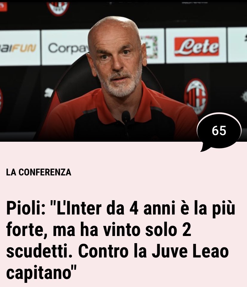 Tre anni fa l’Inter perdeva Lukaku. Eriksen, Hakimi e l’allenatore. Tutto in due mesi. Complimentarsi no, capisco non sia nello stile di Pioli e ormai è chiaro. Nessuno lo chiede. Però così è troppo poco. Troppo poco.