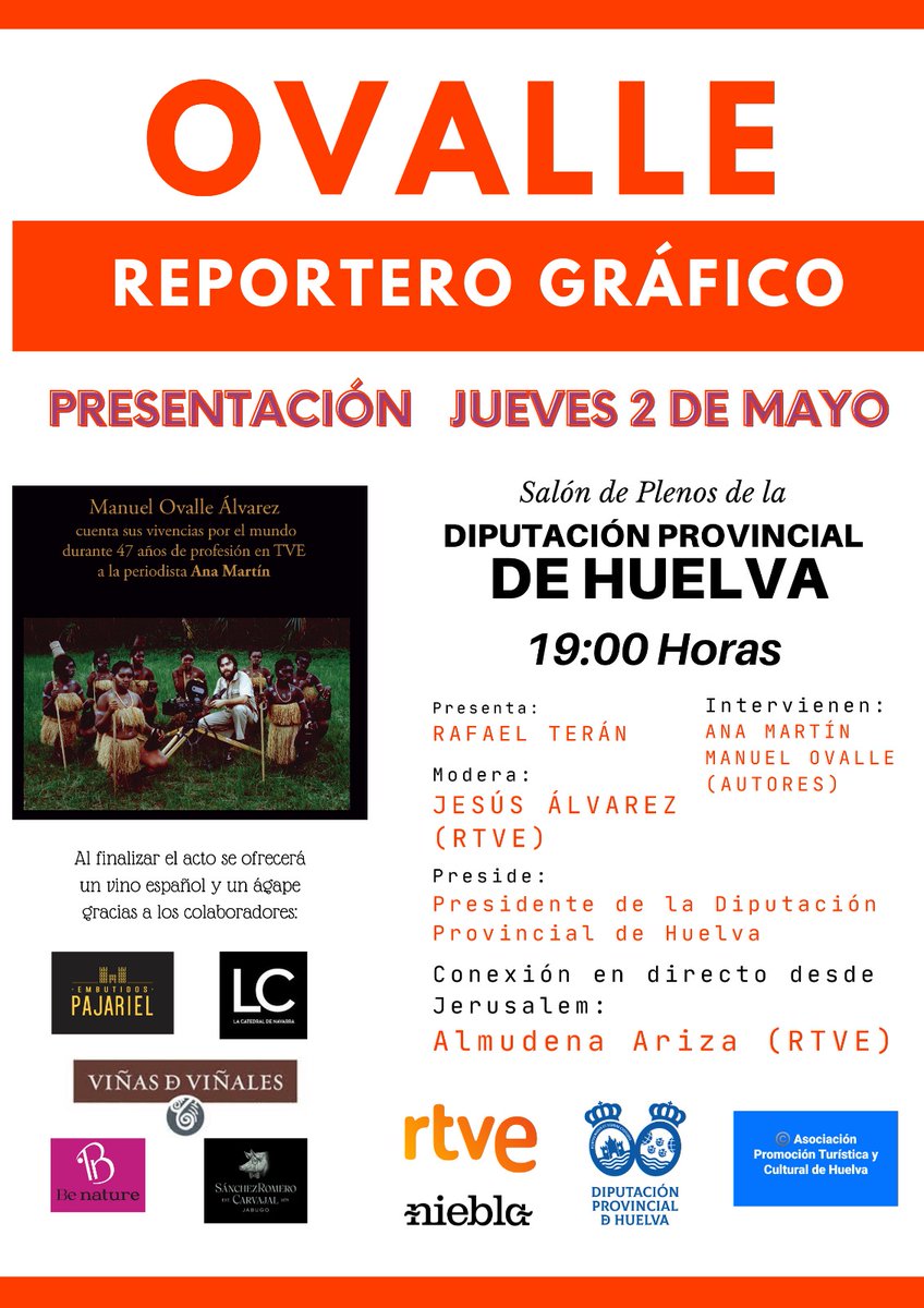 Diputación de Huelva (@dipuhu) on Twitter photo 📽️ 📙 El jueves, #2mayo, en #SalóndePlenos de <a href="/DipuHU/">Diputación de Huelva</a>, a partir de las 19:00 horas, Manuel Ovalle Àlvarez en su #50aniversario como #reporterográfico, presenta su biografía en la que revive los acontecimientos más relevantes de la historia de España y del mundo 📽️ 📙 El jueves, #2mayo, en #SalóndePlenos de <a href="/DipuHU/">Diputación de Huelva</a>, a partir de las 19:00 horas, Manuel Ovalle Àlvarez en su #50aniversario como #reporterográfico, presenta su biografía en la que revive los acontecimientos más relevantes de la historia de España y del mundo