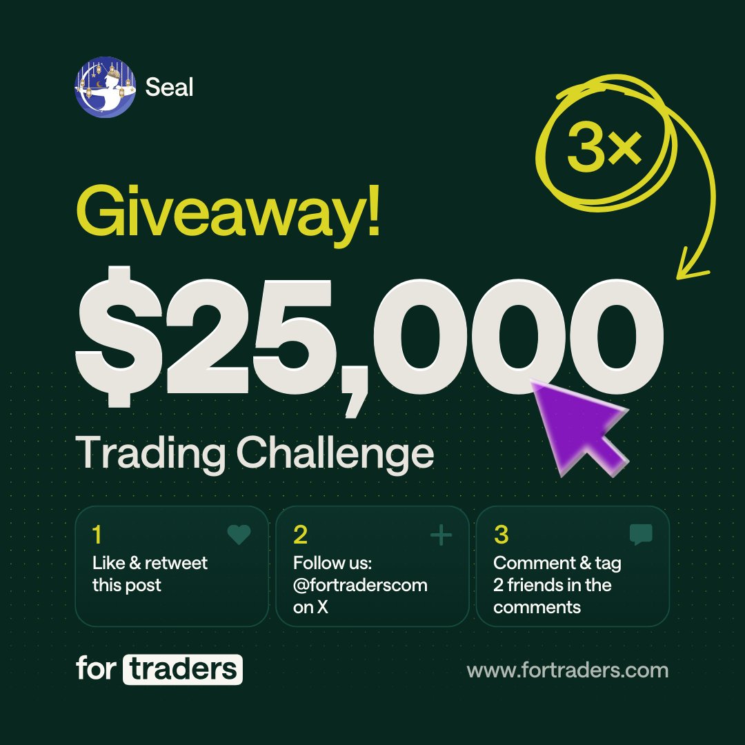 🎁$75.000 Giveaway🎁
🟩Open SealFunded notifications 🔔
🟩Follow @SealFunded @fortraderscom 
🟩Like Repost
🟩Tag 4 trader