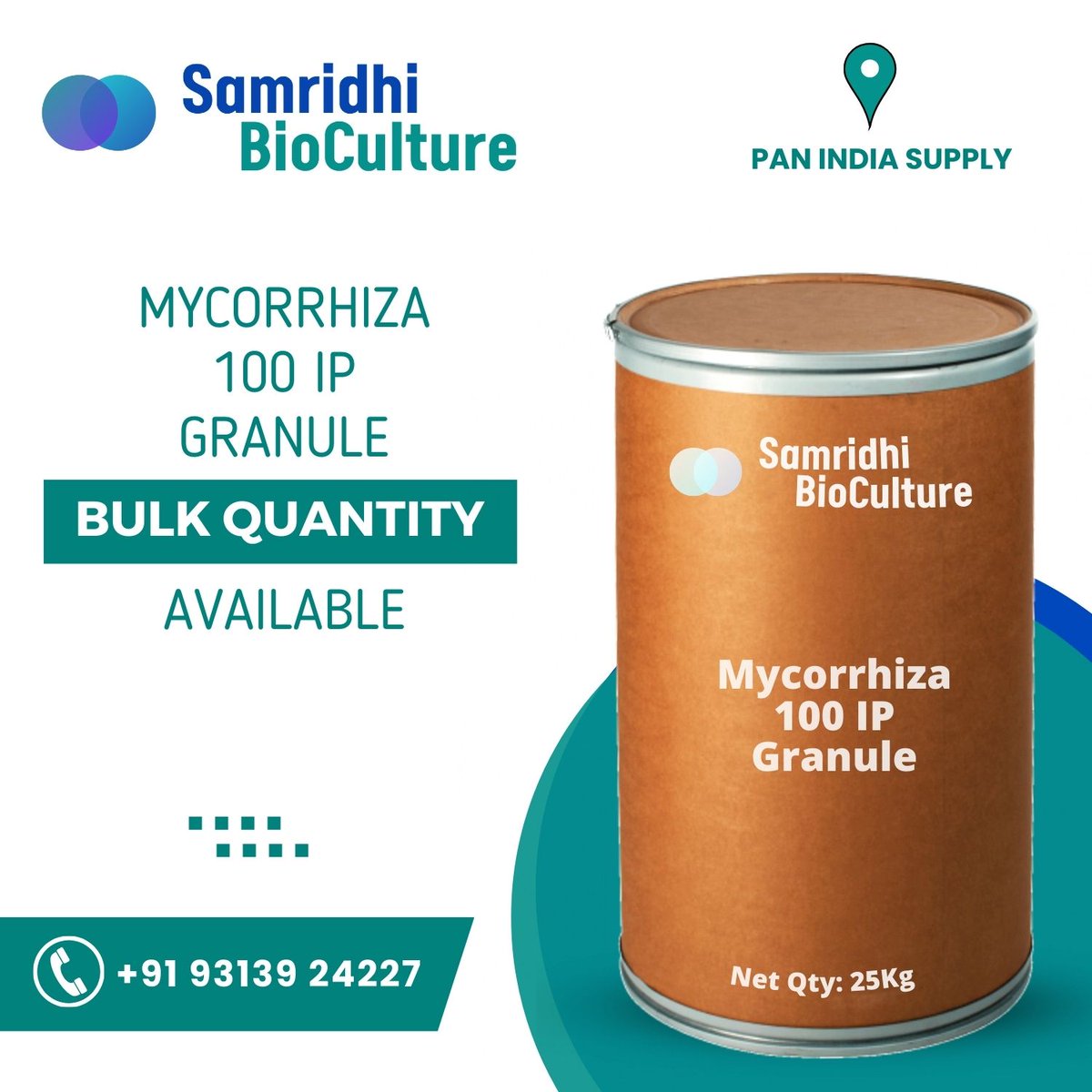 Mycorrhiza 100IP Granule
It increases yield by 30-50%
It enhances uptake of Phosphorus, Zinc, Sulphur.
It helps in increasing root biomass.
.
To place the order online, please visit us at:
samridhibio.com/mycorrhiza-100…
Mobile Number: +91 9313924227
.
#agriculturetechnology