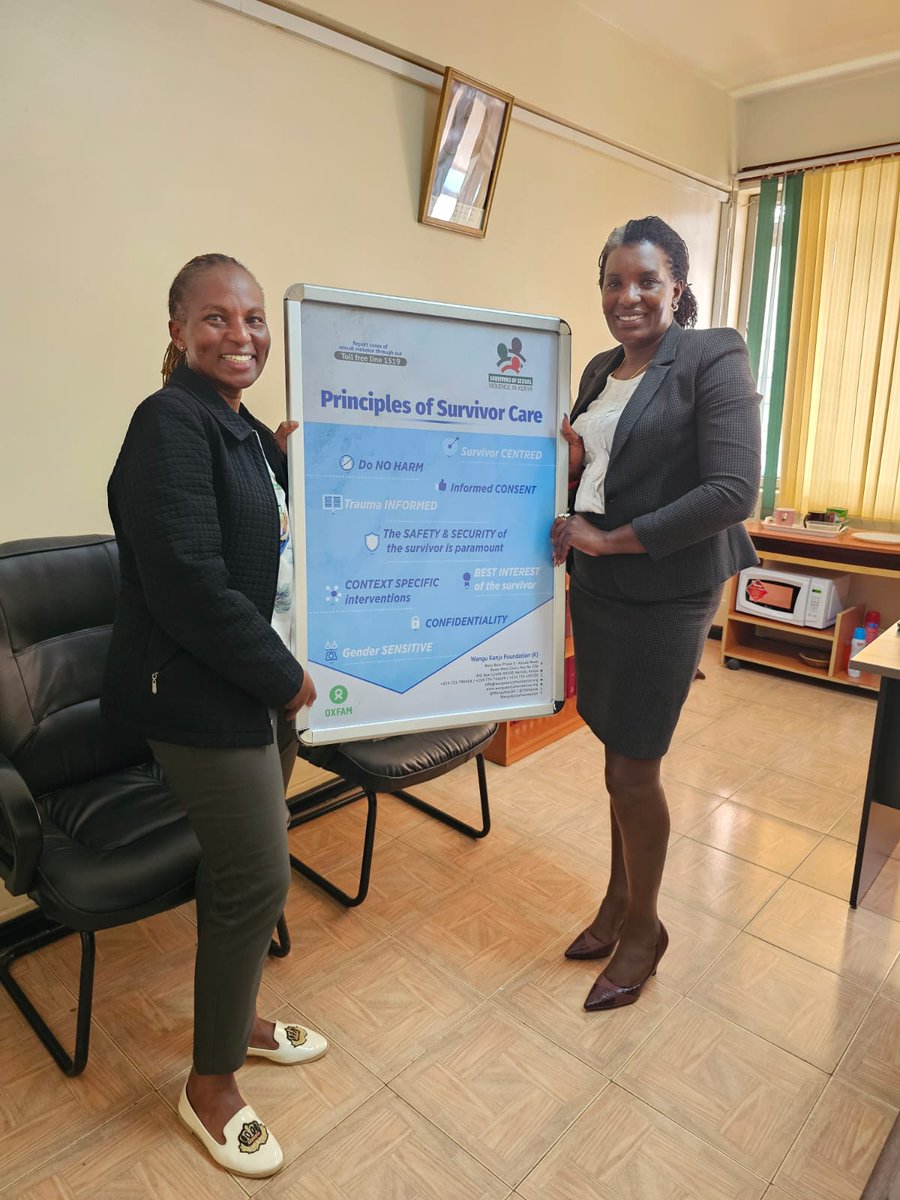 Our Executive Director made a courtesy visit to Hon. Hellen Onkwani, the Makadara Law Courts Principal Magistrate and Secretary of the @IntlWomenJudges Kenya Chapter. During the visit, she presented the Survivors' Charter and Principles of Survivor Care to the magistrate. 1/