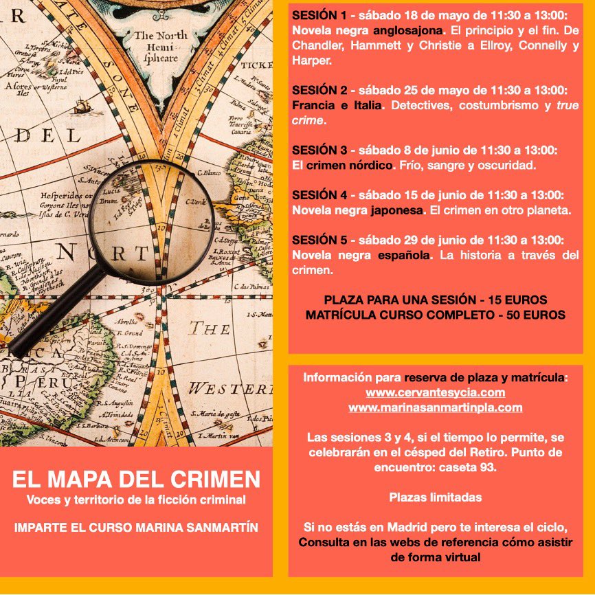 Inscripción abierta para el ciclo “El mapa del crimen”, novela negra y territorio. ¿Quién se apunta a este viaje? marinasanmartinpla.com/2024/04/26/ins…