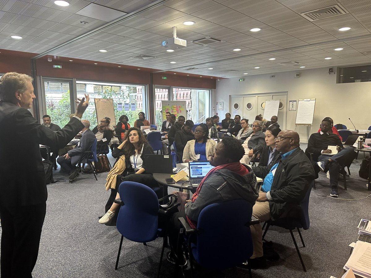 Today is the last day of our new @IIEP_UNESCO education leadership seminar focused on implementation. Participants from 21 countries are presenting their team road maps for implementation of an instructional leadership Policy in Planutopia. @oecscommission @PalenaNeale