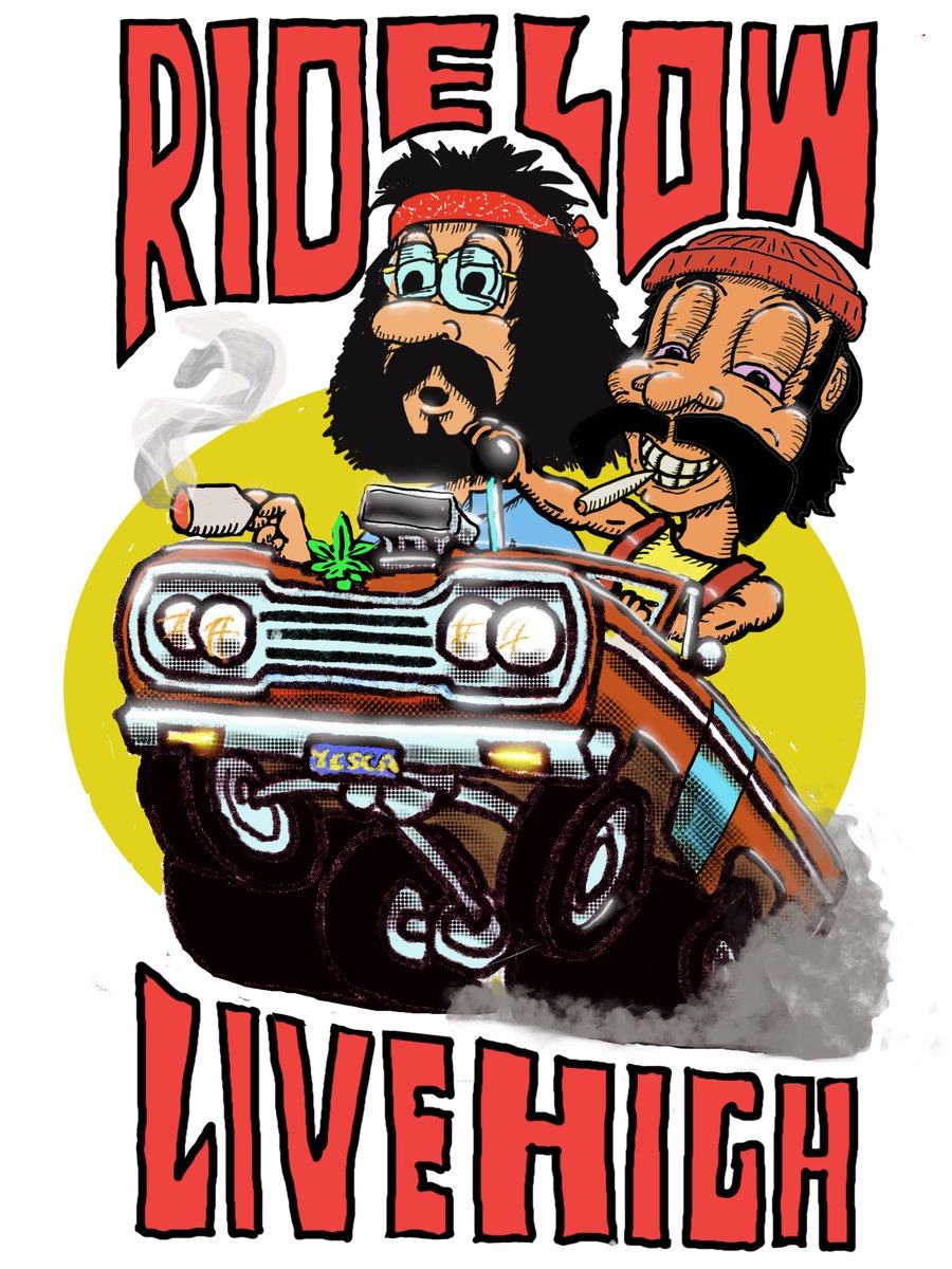 #wakenbake with the OG's @cheechandchong 

@MyHomies fan art by me, Ride Low Live High!