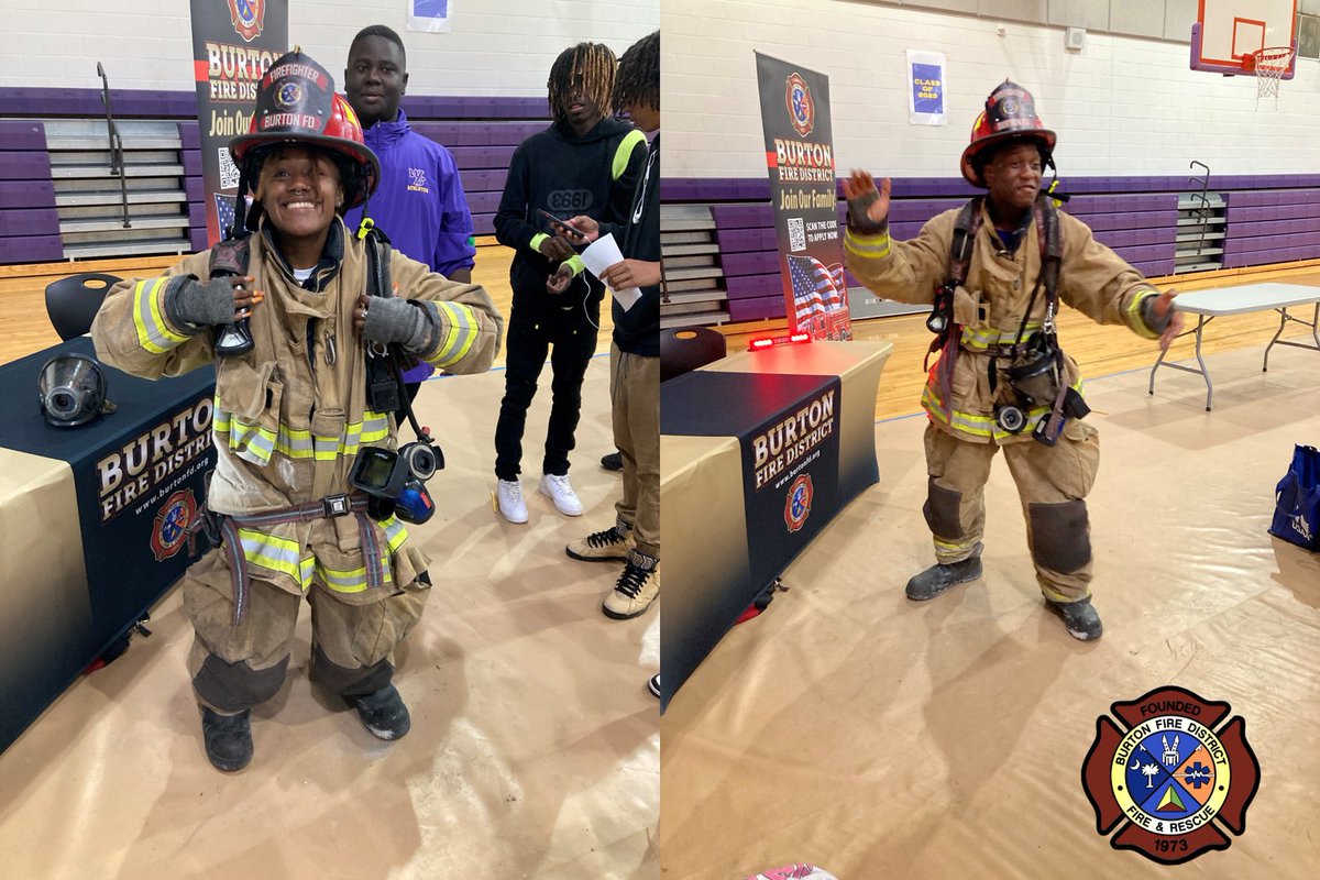 WHO BETTER?! Who better to respond to your emergency? The #BurtonFD works hard to find the next generation of 1st Responders from the very community that raised them. Yesterday we spent the day at WBECHS, a school working hard to do the same, #BurtonPartners