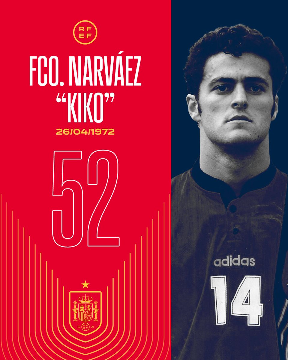 🥇 ¡Hoy es el cumpleaños de uno de nuestros campeones olímpicos de 1992! Con 5️⃣ goles en 2️⃣6️⃣ internacionalidades, Kiko Narváez sopla hoy 5️⃣2️⃣ velas. 🎂 ¡¡Muchísimas felicidades!!