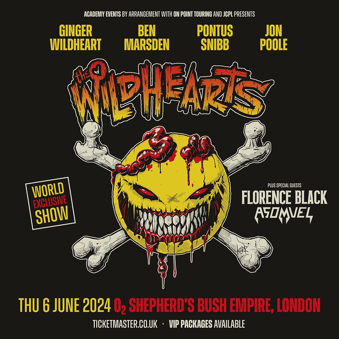 .@florenceblackUK will be special guests to @TheWildhearts at their world exclusive show at London’s @O2SBE on the 6th June 2024! Tickets on sale here: ticketmaster.co.uk/search?q=wildh…