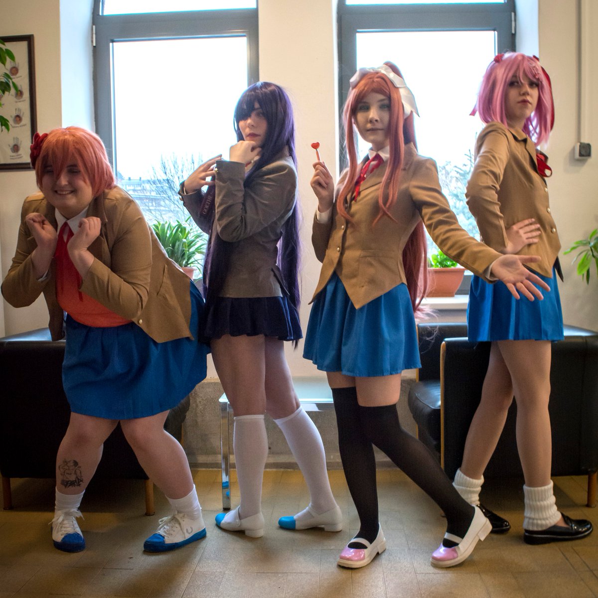 Welcome to the Literature Club! ~ Sayori: instagram.com/harunyaan_cos/ Monika: instagram.com/remiyu.hime/ Natsuki: instagram.com/_theo.cos/ Yuri by me ^^ . Photographer: instagram.com/zawa_cosplay/ #DDLC