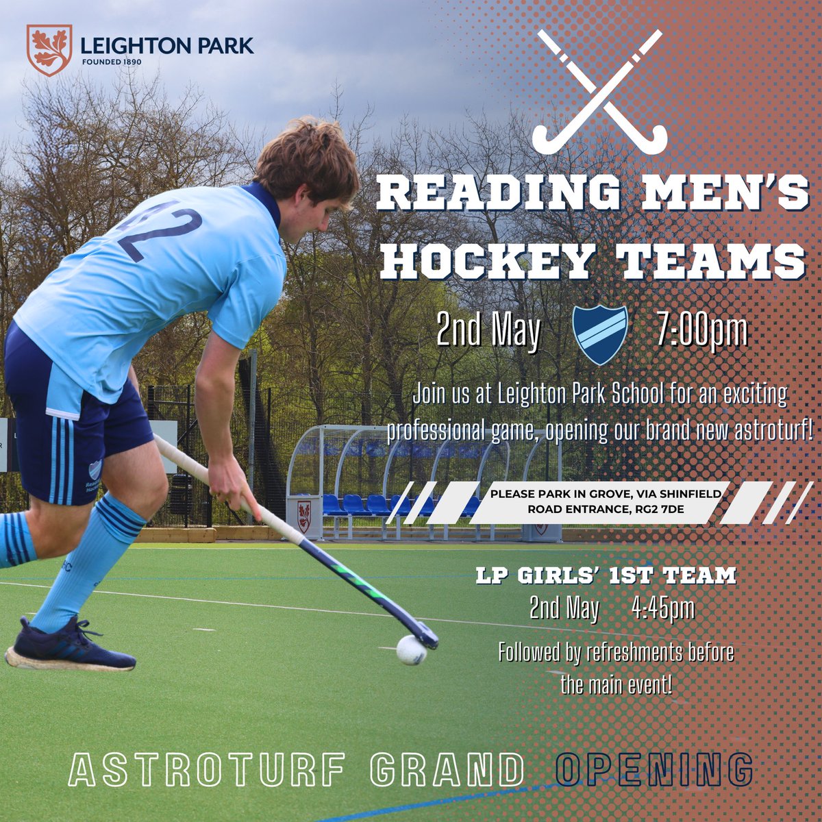 Next Thursday we have @SMcCallin opening our new Astro! 🏑4:45 pm our girls 1st team are taking on @ReddamSportUK 🏑 7pm @readinghc Mens Performance Squad are holding an exhibition game! Come along to show your support for both teams! Refreshments will be served! 🍬🍭🥤