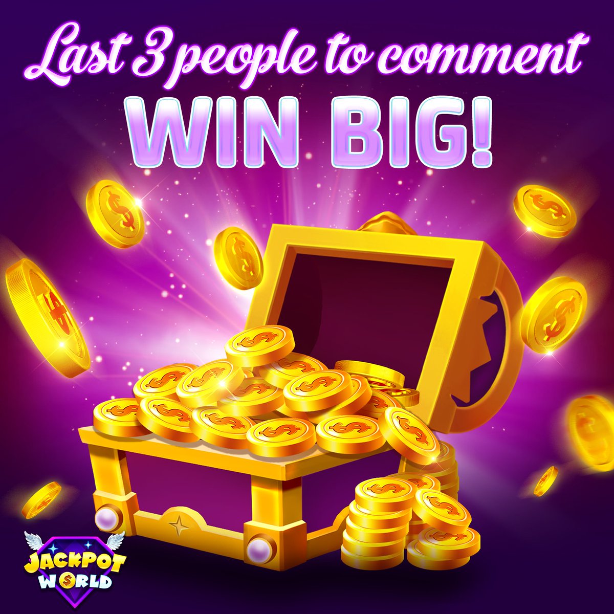 💬 The last 3 people to comment win $50 𝐰𝐨𝐫𝐭𝐡 𝐨𝐟 𝐜𝐨𝐢𝐧𝐬! ! ✍️ Comment every now and then! 🎁 So the prize will always be yours! 🔁 Like & Retweet now! 💰Free Coins >> jpw.bet/s/w9bzr7m6 ⏬ Download now >> s-jw.com/letspin #JackpotWorldWin #casino #slot