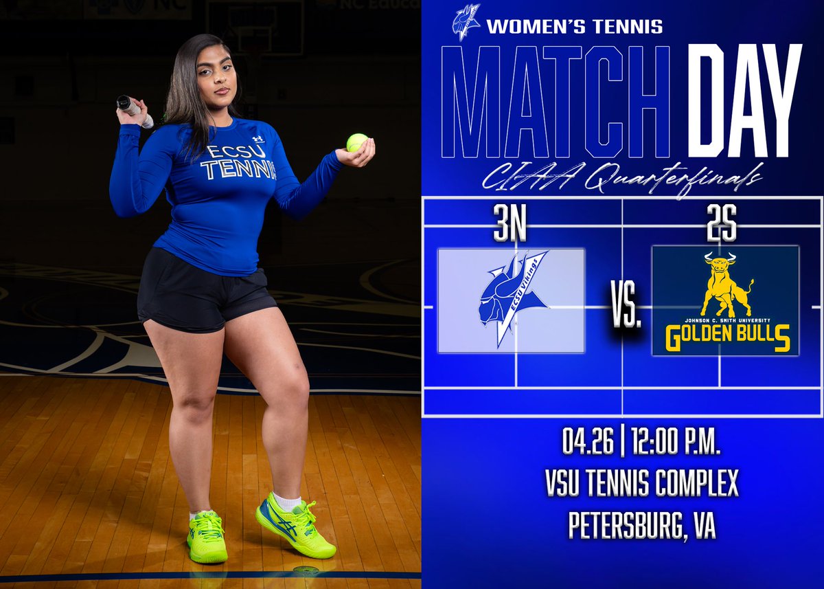 🎾| MATCH DAY CIAA Quarterfinals 🆚 Johnson C. Smith ⌚️ 12:00 P.M. 📍VSU Tennis Courts | Petersburg, VA