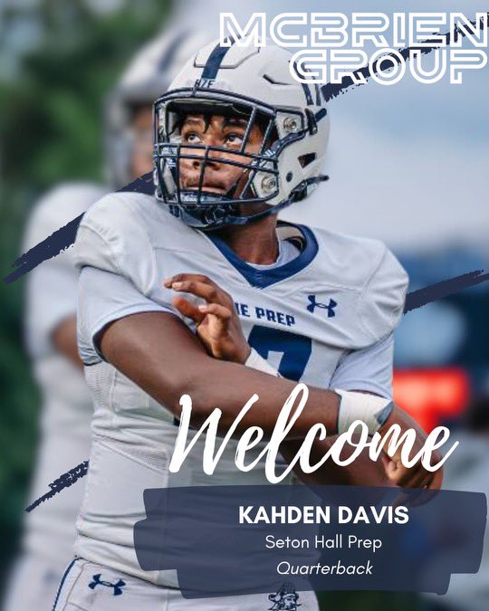 We are excited to welcome @KahdenDavis from Seton Hall Prep to the MGFam!! 👊🏼 #McBrienGroupFamily