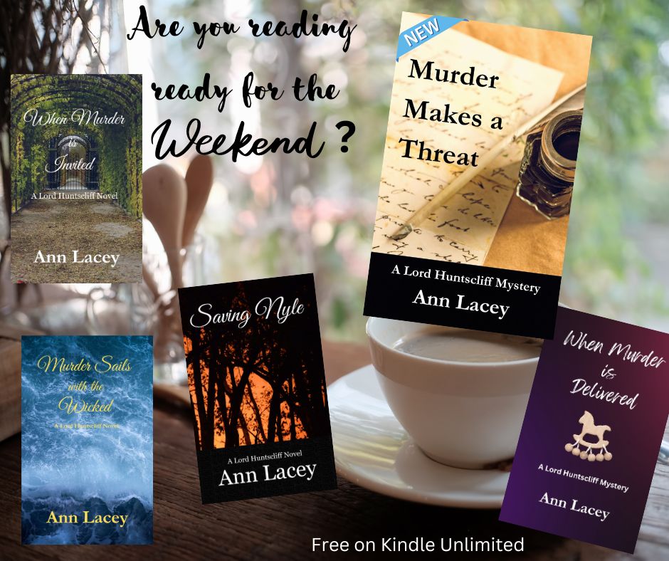 Settle back this weekend with a Lord Huntscliff mystery. Free on Kindle Unlimited. #mystery #historicalmystery #cozymystery #readers #romance #books #bookboost #KindleUnlimited #ShamelessSelfPromo  amazon.com/dp/B0CZPVG399