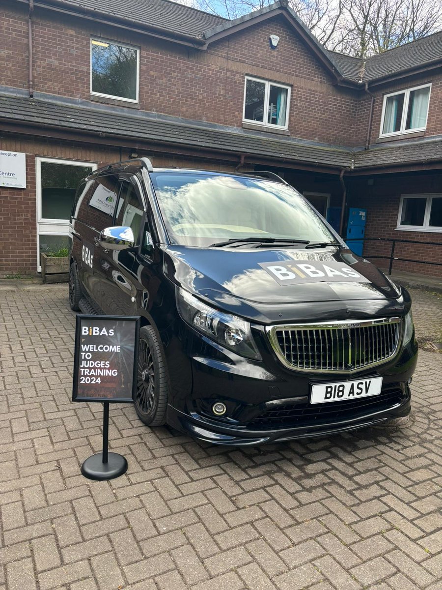 We've brought the BIBAs On Tour bus out of hibernation for the first run out of the season for today's judges training session. It's looking stunning parked outside the magnificent @AndertonCentre