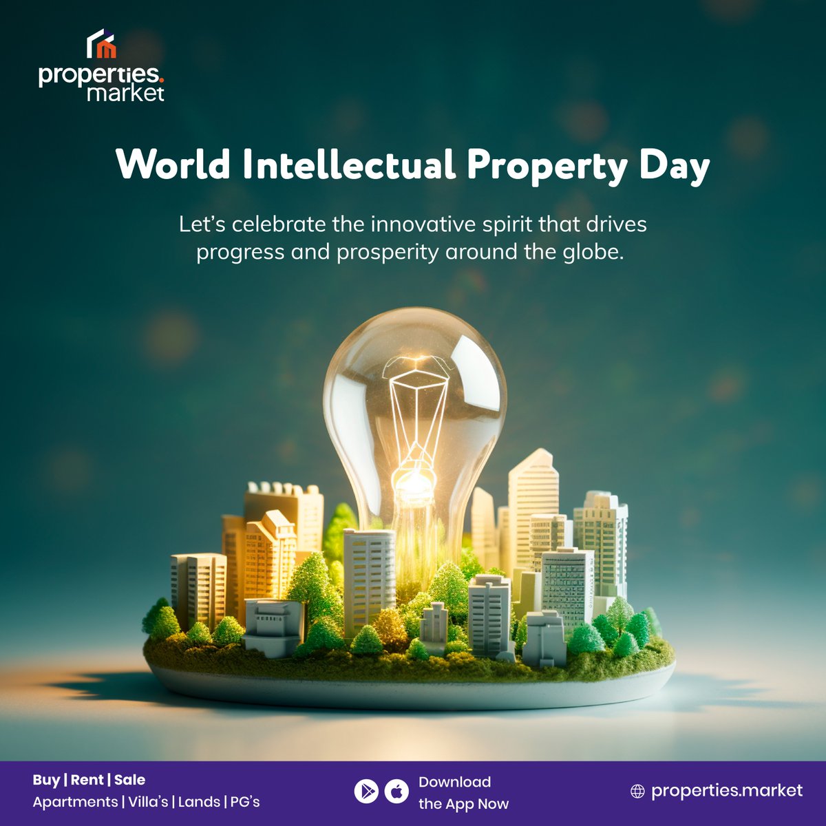 Join us 🤝 in celebrating World Intellectual Property Day! Together, we can build a world 🌏 where ideas flourish and creators thrive.

Visit us: properties.market/in/home 👈

#WorldIPDay #Innovations #iplaw #copyrightlaw #indiaproperty ##buydreamhome #propertiesmarketin