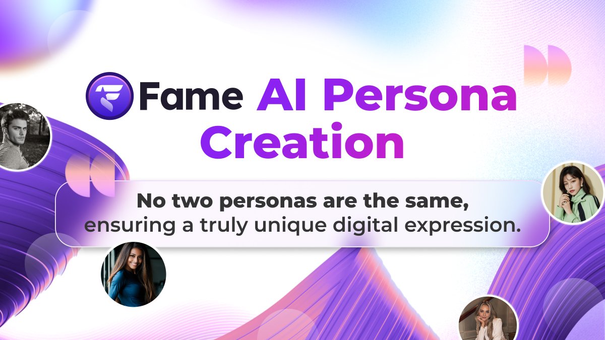 #FameAI allows users to craft their unique AI persona, tailoring every aspect to perfectly reflect their style.

There will never be two of the same persona, so you'll never ever have an #AI doppelganger 😜