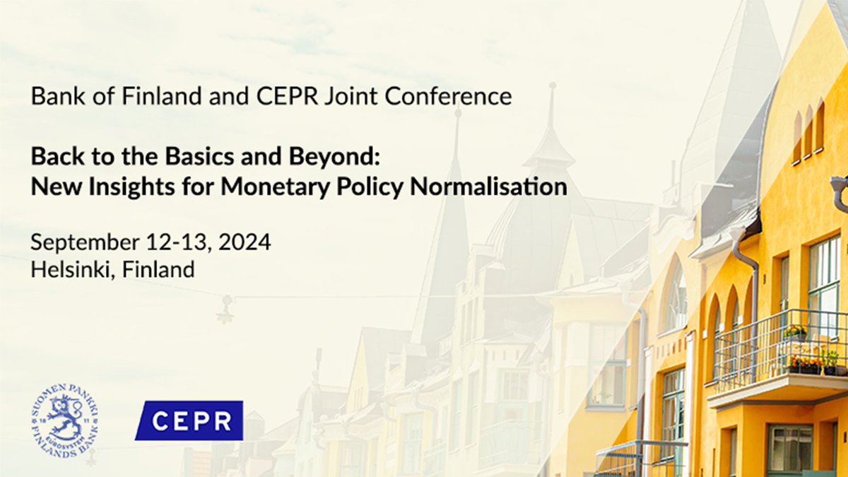Remember to submit your paper by 15 June 2024! The call for papers for Bank of Finland and CEPR Joint Conference on Back to Basics and Beyond: New Insights for Monetary Policy Normalisation is open. Read more: suomenpankki.fi/en/research/se…