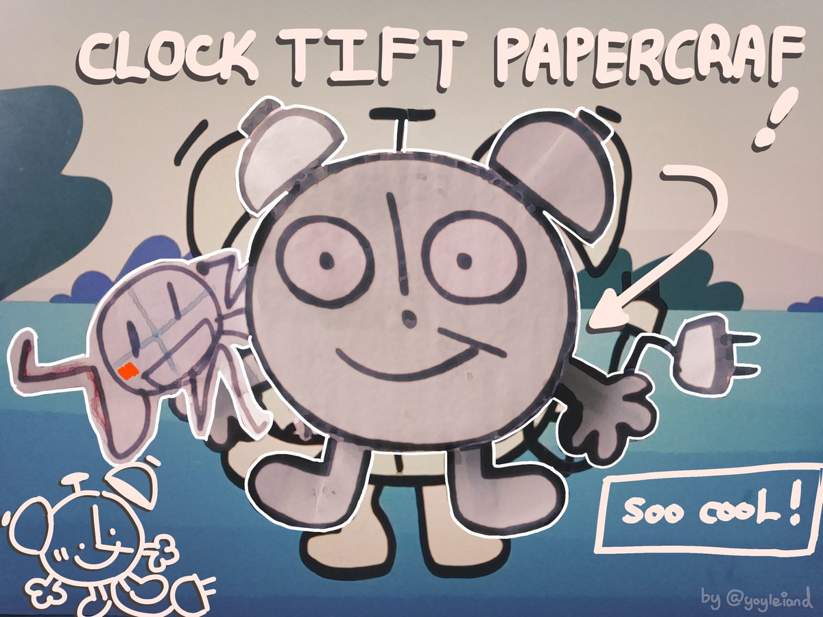 【🧵】
Thread on tutorial about How to make papercraft of Silly Clock ITFT because I suck at recording 

【Link for Template in thread!】
🍀Please Read the Whole thread before making it because I struggled too HAHA

 #ITFT #OSC