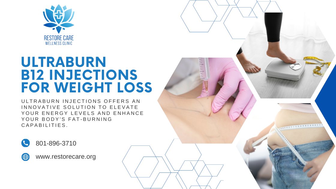 Introducing Ultraburn B12 Weight Loss Injections! Our specialized injections of Vitamin B12 to enhance metabolism and support your weight reduction adventure effectively.   

Visit: bit.ly/3Qm00ed 

#b12 #b12injections #WeightLossInjections #ogden #utah #restorecare