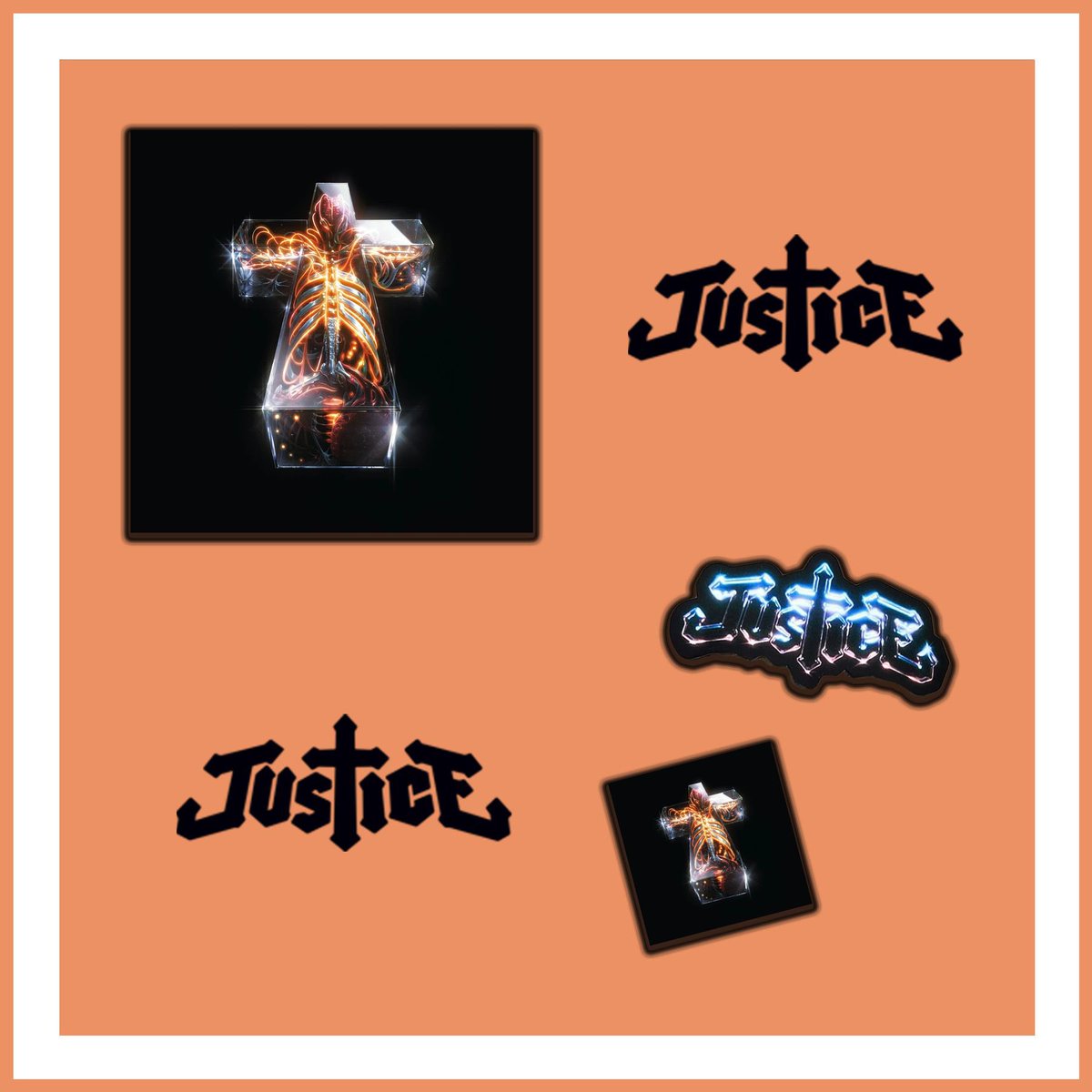 JUSTICE // HYPERDRAMA Ltd Double Crystal Clear with sticker pack Available in store / Webstore Vinilo.co.uk