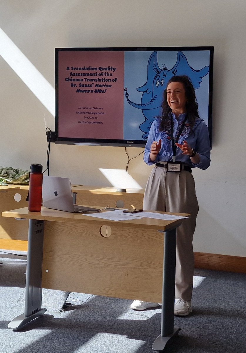 A panel on translating children's literature at #TSNI4 -- with excellent papers by Pilar Alderete Diez & Owen Harrington-Fernández, and Caitríona Osborne & Qi Zhang @AndreaCiribuco @RT_MultiModeLit @GalwayOc