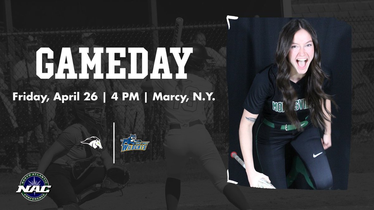 GAMEDAY! Softball travels to crosstown and NAC rival SUNY Poly for a 4 p.m. battle in Marcy - tune in and #LetsGOMustangs! #RunAsOne