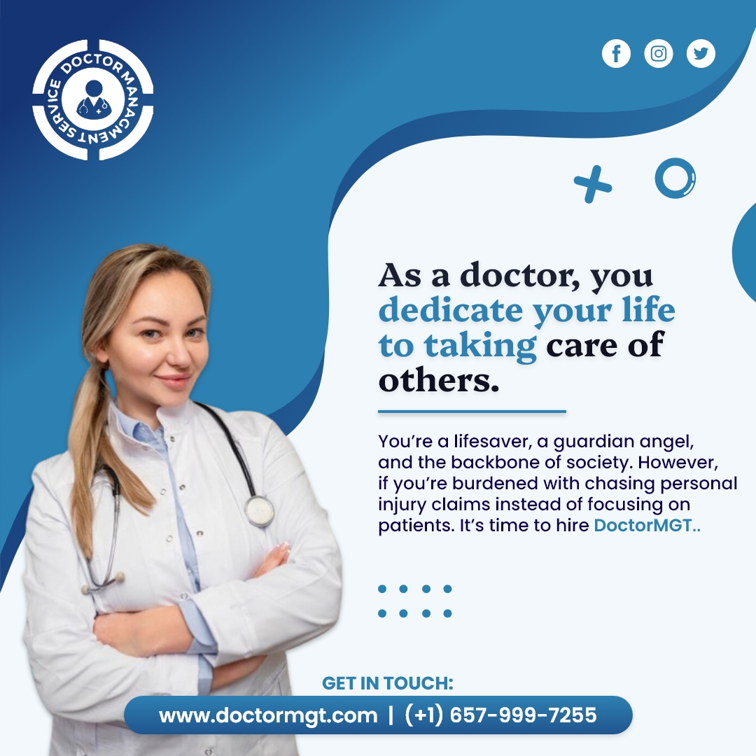 Are you annoyed by the complicated legal framework & heaps of paperwork while dealing with personal injury cases? Don't worry! DoctorMGT can help by providing superior personal injury billing & collection service.
#PersonalInjury #MedicalBilling #ClaimCollections
#Lawyerservices