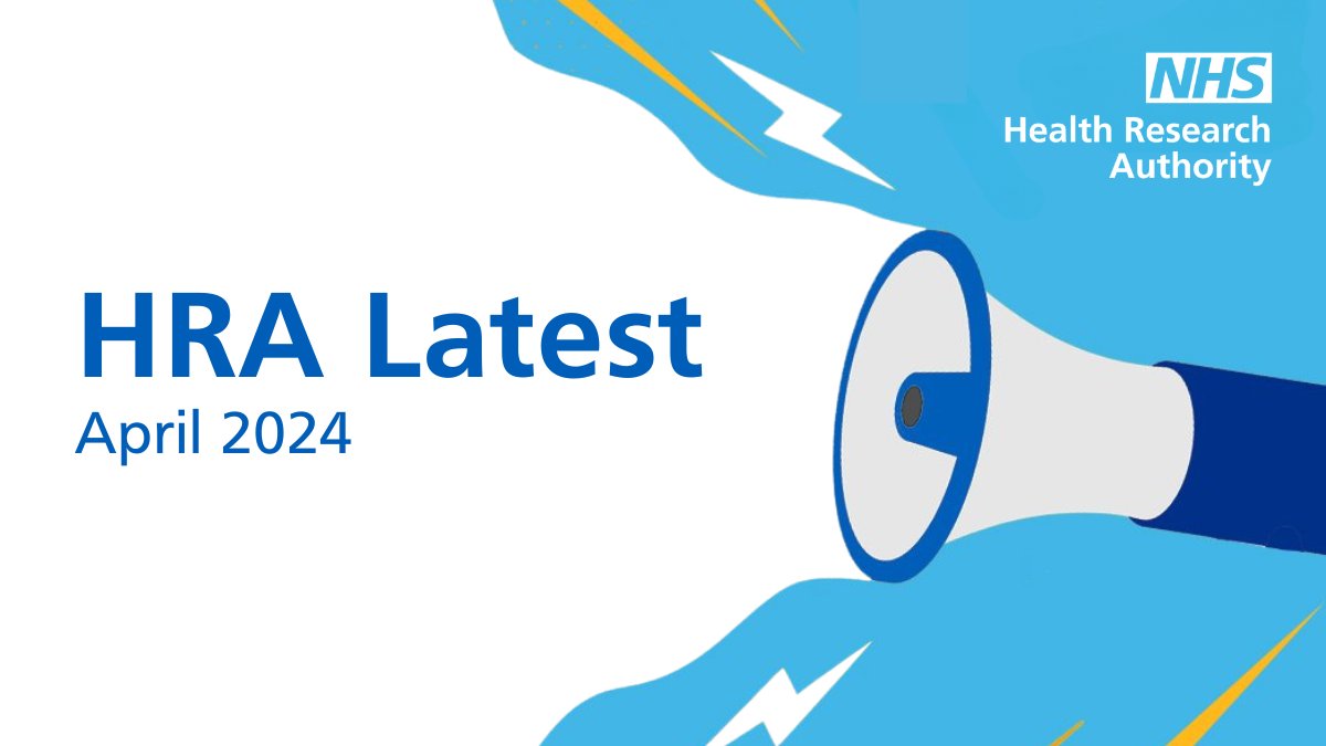 📣The April edition of HRA Latest is out now! Read our latest updates for those working in or involved in research and sign up to receive this monthly newsletter ⬇️ hra.nhs.uk/about-us/hra-l…