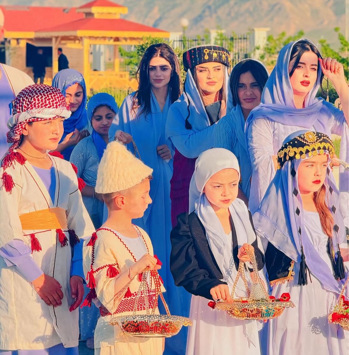 Yazidi kids dressed in their traditional clothes celebrating their holidays. 🍀