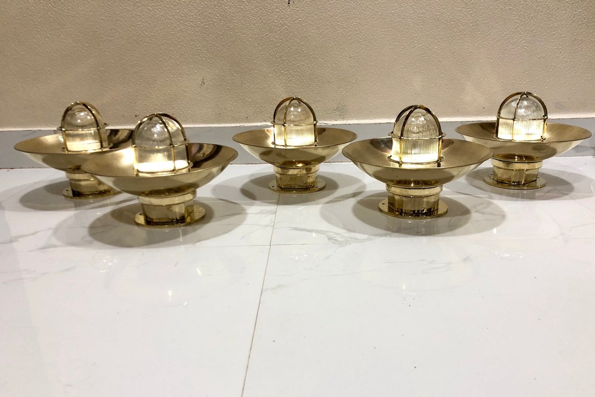 Excited to share the latest addition to my #etsy shop: Vintage Nautical Old Ship Reclaimed Brass Original Wall Mounted Bulkhead Lamp/Light with Shade Lot 5 etsy.me/3WhbanL #bedroom #midcentury #gold #glass #yes #frosted #downrod #captaindesk #nauticallighting