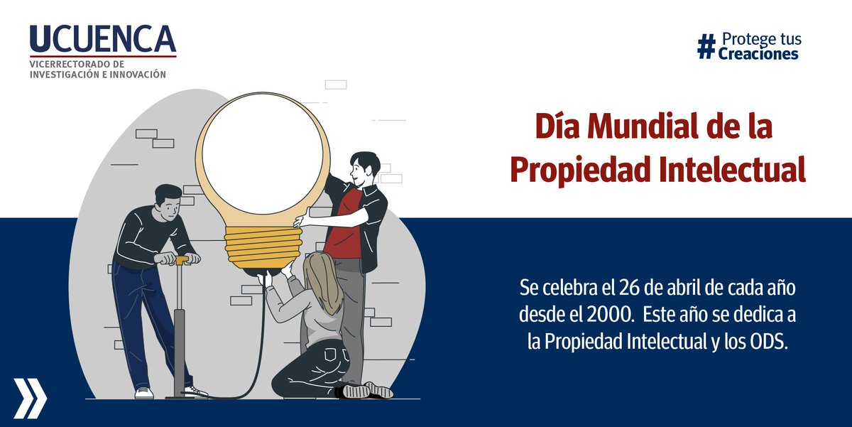 #ProtegeTusCreaciones | Establecido por la Organización Mundial de la #PropiedadIntelectual (OMPI) para aumentar la conciencia sobre la importancia de promover el respeto por los derechos de propiedad intelectual en todo el mundo
📩michelle.jarav@ucuenca.edu.ec
@SENADI_Ecuador