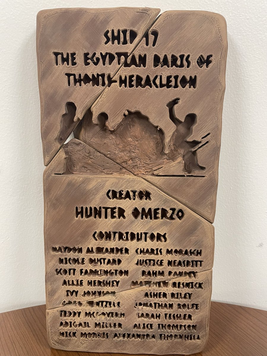 Hunter Omerzo (‘24) created an archaeologically accurate reconstruction of an Egyptian baris boat based on a recently excavated example; also described by Herodotus (2.96).