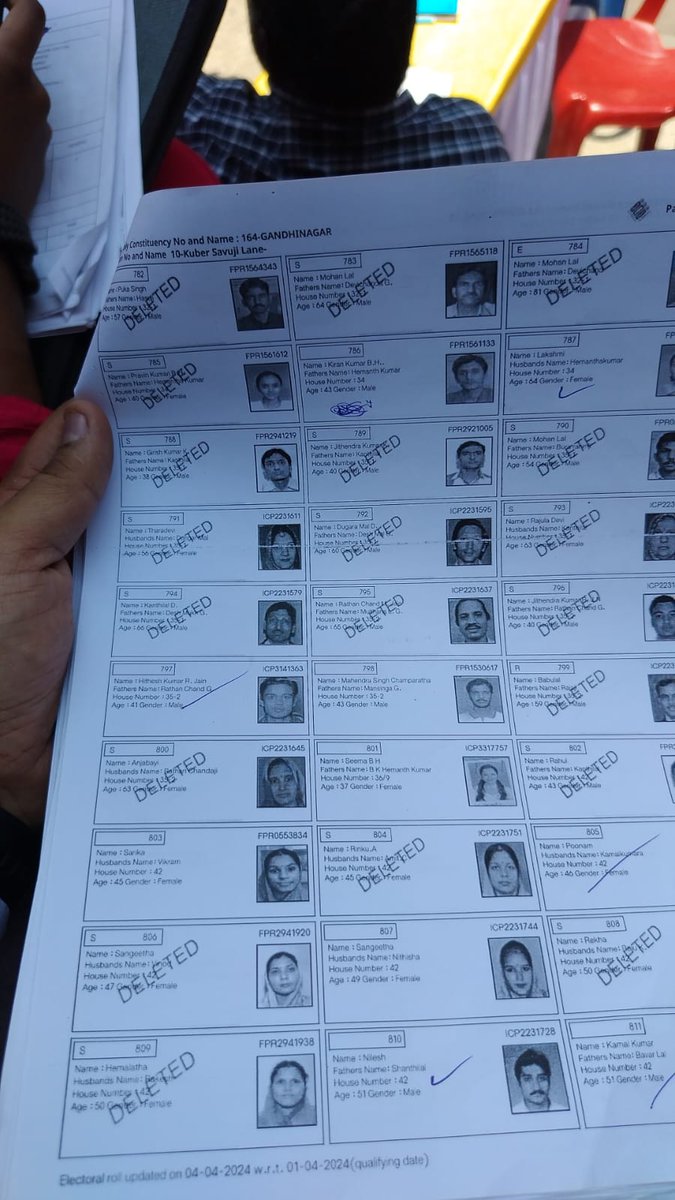 santoshdak1's tweet photo. DEAR RESPECTED SIR
Here in Gandhinagar Ward, many voters were shocked to find their names deleted without any clarification!!
Particularly Marwardis ..

Even My Family 6 members names were Deleted ... Many More Things Happening Behind the Scenes ... https://t.co/oRq848ZqMG