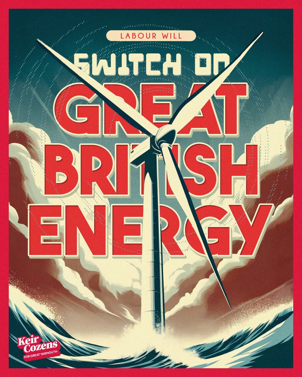 Labour will switch on Great British Energy — clean power built by Britain, owned by Britain, to cut bills and rebuild our industrial strength ⚡🇬🇧 We'll quadruple offshore wind, create thousands of good manufacturing jobs, and give us energy independence from foreign dictators.