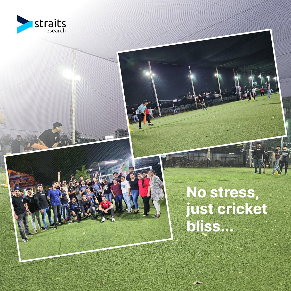 It's Cricket Friday!🏏
"Today, the office transformed into a battleground of cricket fever as our teams took to the field! Every hit and catch showed how well we work together. Team spirit for the win! 🏆"

#straitsresearch #officecricket #cricketmatch #cricketfever #teamspirit