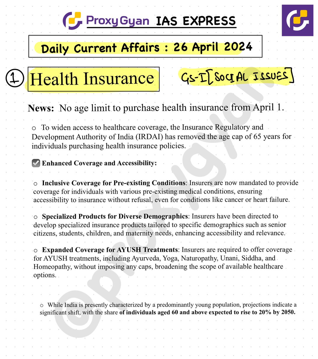 ▫️Today’s Current Affairs updates - “ProxyGyan IAS Express”

Date : 26 April 2024.

1. Universal Health Insurance coverage
2. WTO & it’s safeguard measures
3. Star Campaigners
4. Geofencing
5. Aryabhatta Satellite
6. Inheritance tax 

Like and Retweet and Follow @ProxyGyan for