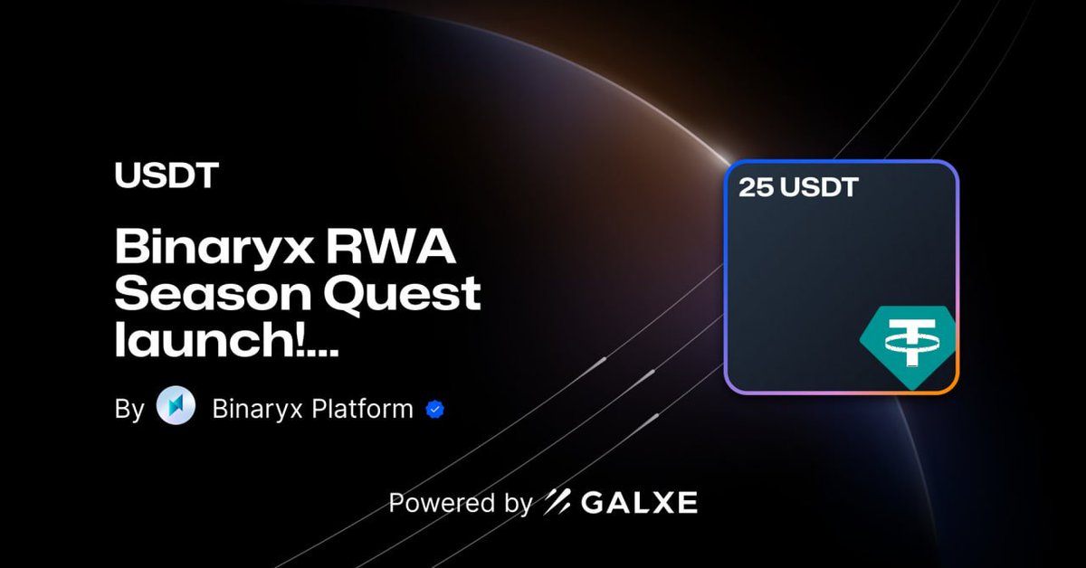 Binaryx Season Quest is now live on @Galxe 🔥 🗓 April 26 - May 10 🎁 $USDT rewards Join our Galxe campaign and enter the raffle for a chance to win prizes! 🔗app.galxe.com/quest/binaryxp…