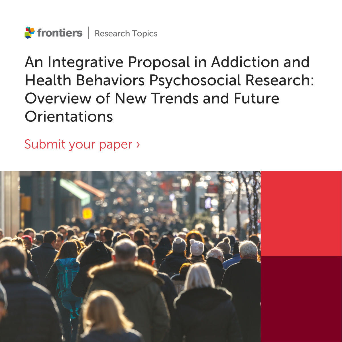 Our latest Research Topic is now online! ➡️Click here to see 'An Integrative Proposal in Addiction and Health Behaviors Psychosocial Research: Overview of New Trends and Future Orientations' led by Álvaro García Del Castillo-López @agdcastillo fro.ntiers.in/ndn9