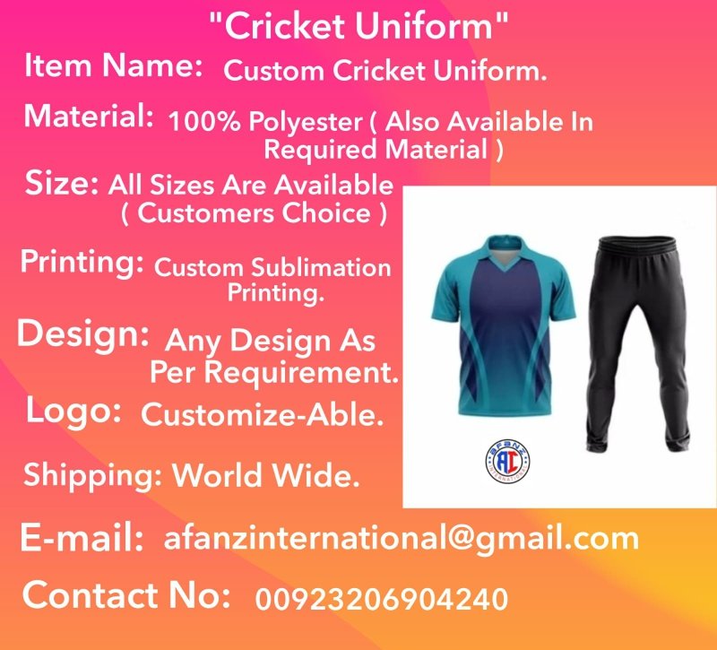 #AfanzInternational #CricketUniforms #EuroCricket #EuropeanStyle #CricketLife #SialkotPunjab #SportswearManufacturer #QualityCraftsmanship #EuroTrends #AthleticWear #SportswearDesign #CricketFashion #EuroFashionTrends #SportsApparel #CricketGear #SportingExcellence