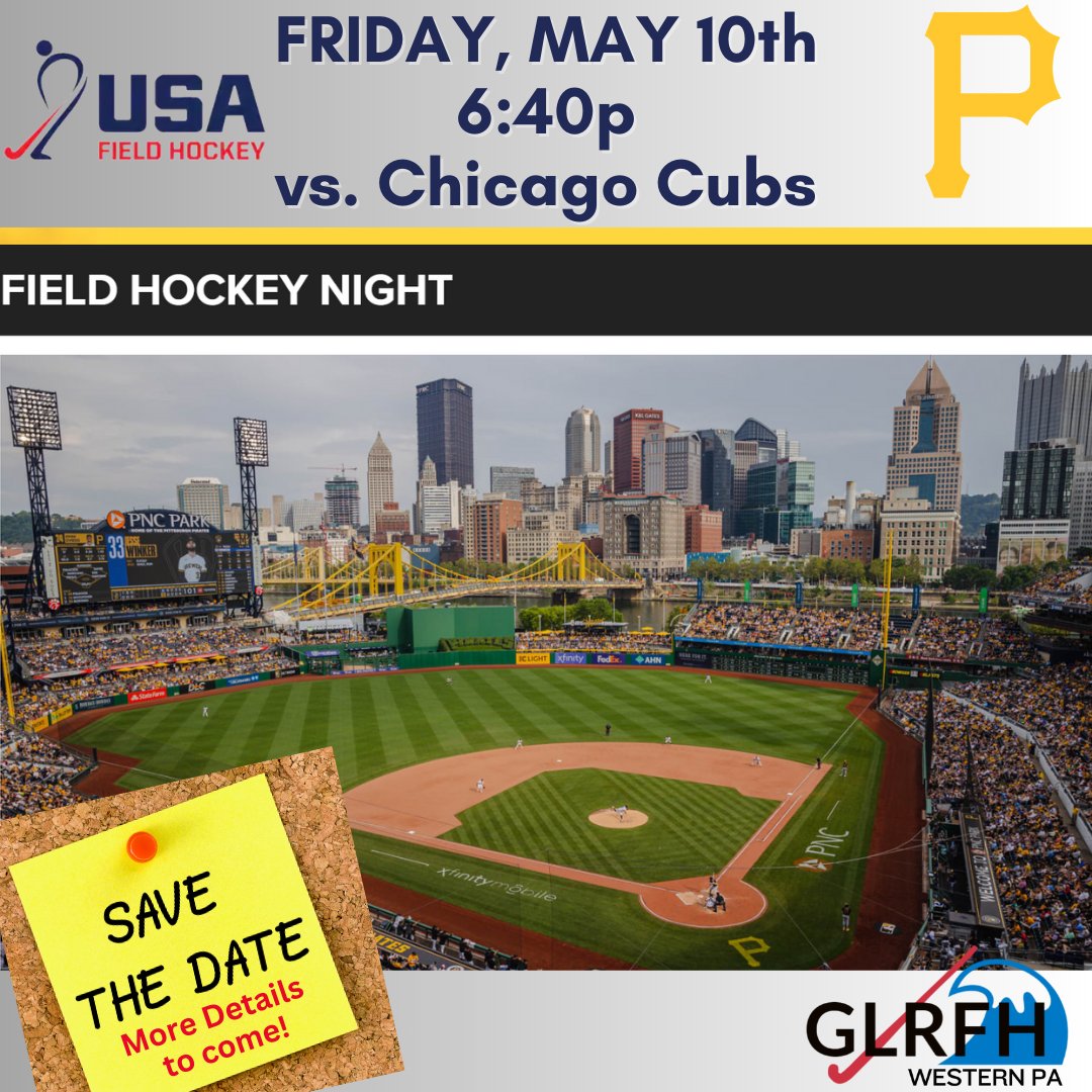 Western PA feature round up! May 10th is field hockey night with the @pittsburghpirates ! mlb.com/pirates/ticket…
@usafieldhockey #wpialfieldhockey #fieldhockey #growthegame #glrfh #glrfh_wpa