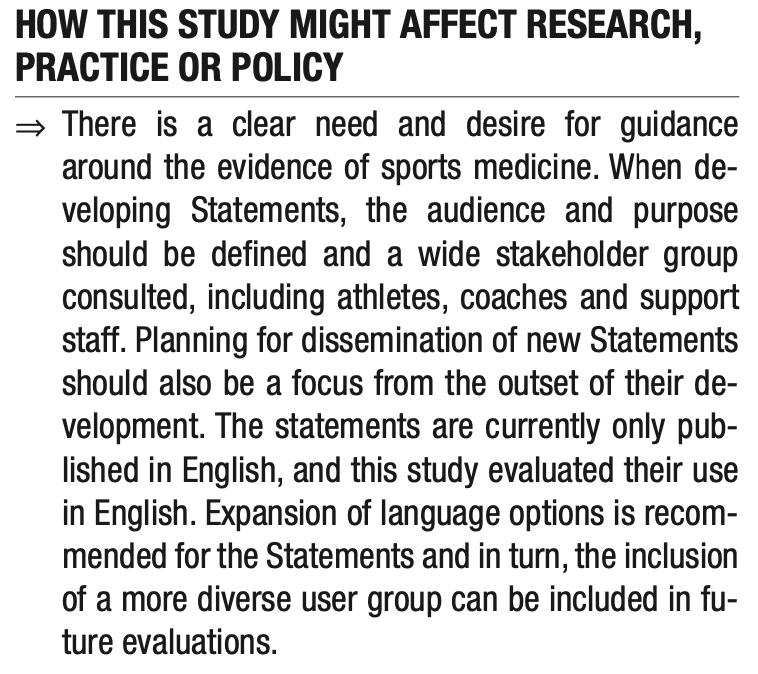 🚨NEW #OriginalResearch by Fortington et al!

🤔 What is the awareness & uptake of #IOC consensus statements?

⁉️How to ensure health benefits for #athletes?

ARTICLE ➡️ bit.ly/49Tyg75

@caemery @CarolynAEmery @EvertVerhagen @CarolineFinch 
#UnderTheSpotlight
#WeAreBOSEM