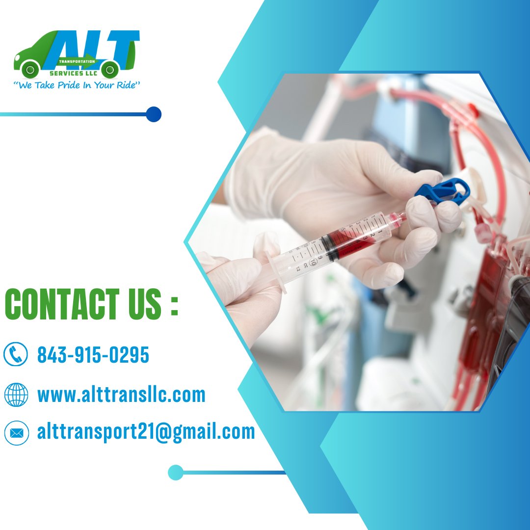 Alt Transportation Services prioritizes the safety and punctuality of dialysis patients, aiming to provide a comfortable and stress-free experience during crucial treatment sessions. #AltTransportationServices #NEMT #DialysisSupport #ConwaySC