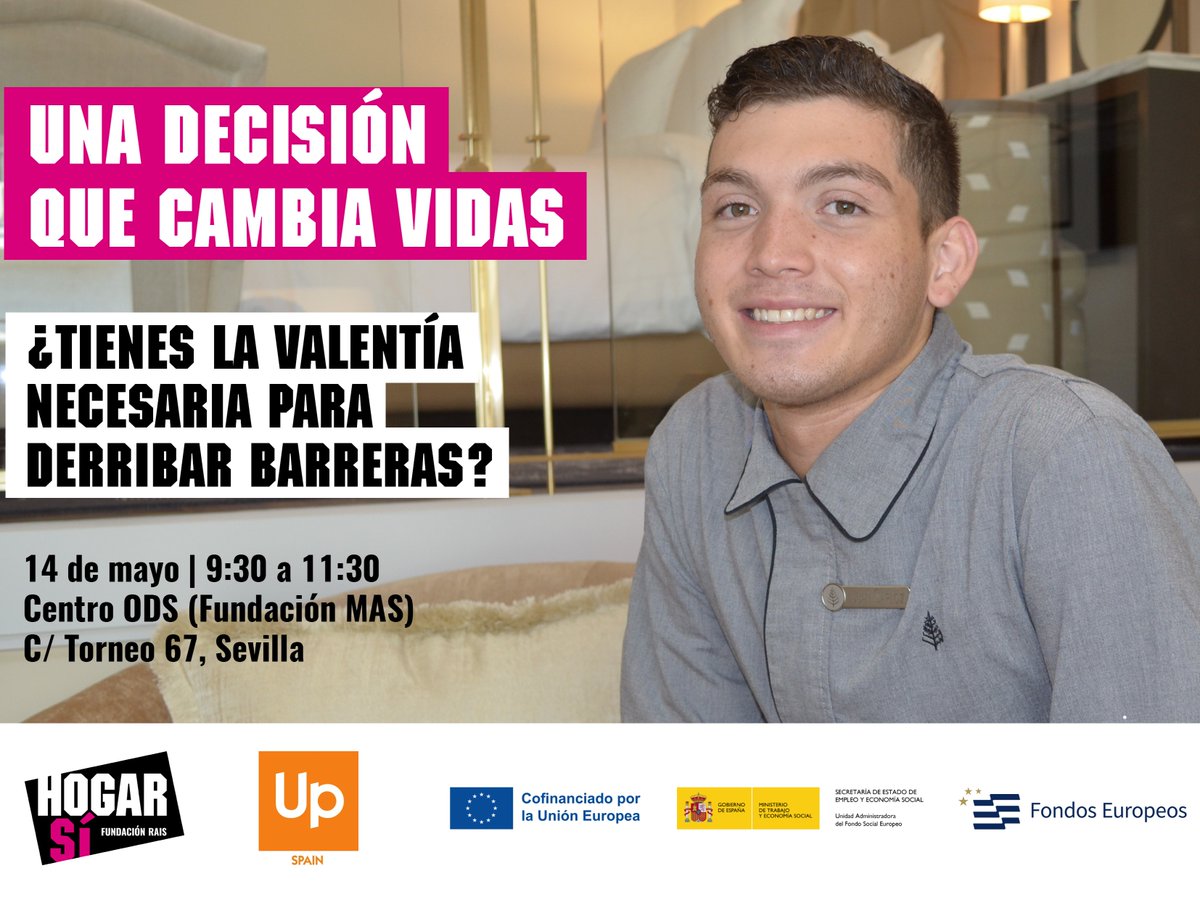 Se presenta el proyecto de empleo #PERSONALIZA para personas en situación de #sinhogarismo al ecosistema empresarial de #Sevilla.
📅  14 de mayo
⏰  9:30h a 11:30h
📍  Centro ODS (Fundación MAS) C/Torneo 67, Sevilla
¿Eres una empresa interesada? Inscríbete bit.ly/3Uf6qwk