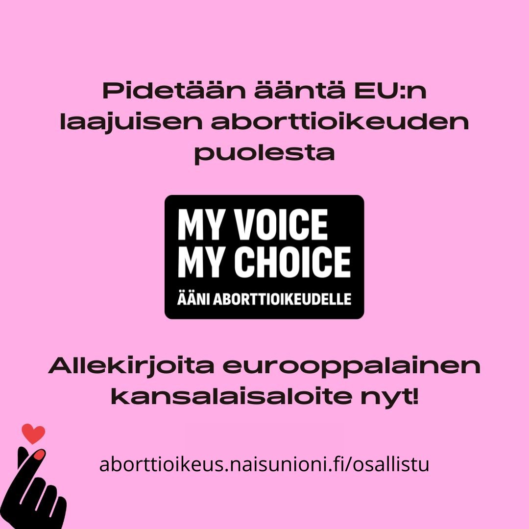 Mielenterveyspooli tukee eurooppalaista kansalaisaloitetta, jonka mukaan jokaisella EU:ssa tulee olla oikeus turvalliseen aborttiin. Miksi? Aborttioikeuden rajoittaminen heikentää tutkitusti mielenterveyttä.#mielenterveys #aborttioikeus Allekirjoita: aborttioikeus.naisunioni.fi/osallistu